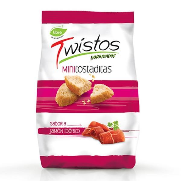 Mini Crackers Sabor Jamon / Mini Prosciutto crackers baked TWISTOS - (100gr 3.63Oz) San Telmo Market, Argentine Grocery & Restaurant, We Ship All Over USA and CANADA