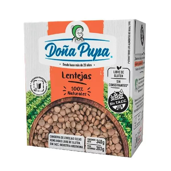 Lenteja Remojada / Soaked Lentils DONA PULPA - (340 gr - 11.99 oz) San Telmo Market, Argentine Grocery & Restaurant, We Ship All Over USA and CANADA