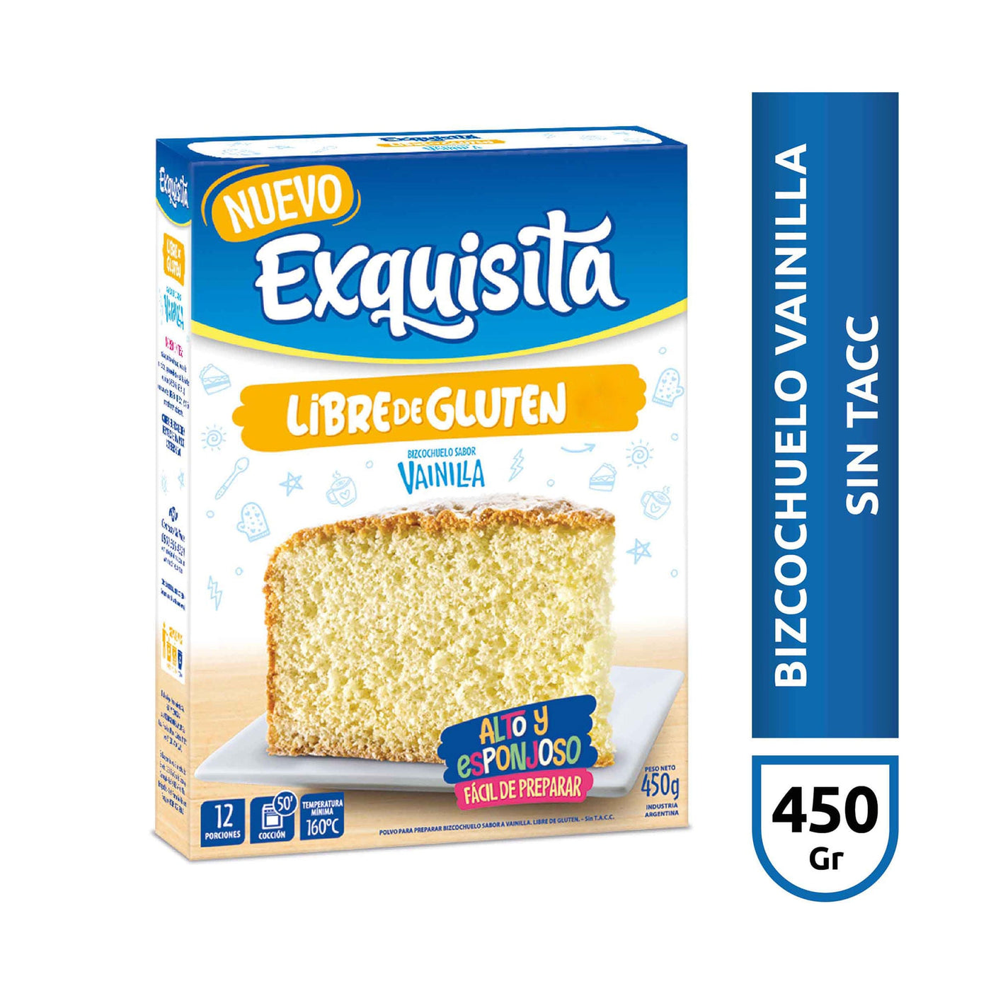 Torta Vainilla / Pre mix Cake Vanilla Flavor GLUTEN FREE EXQUISITA - (450gr 15.8) San Telmo Market, Argentine Grocery & Restaurant, We Ship All Over USA and CANADA