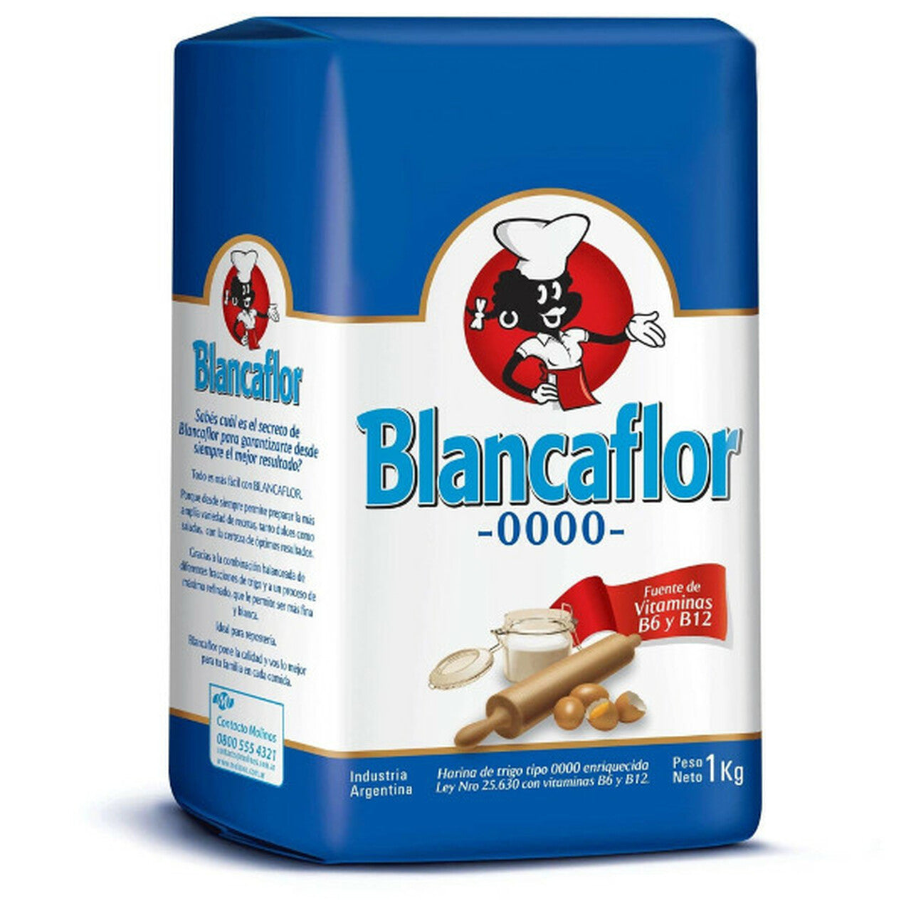 Harina de trigo 0000 / 0000 Wheat Flour BLANCAFLOR - (1 kg 2.2 Lb)