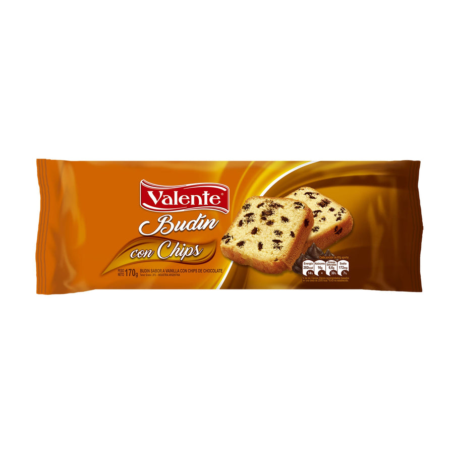 Budin de chips de chocolate / Chocolate chips  pudding bread - VALENTE (170Gr 5.98 Oz) San Telmo Market, Argentine Grocery & Restaurant, We Ship All Over USA and CANADA