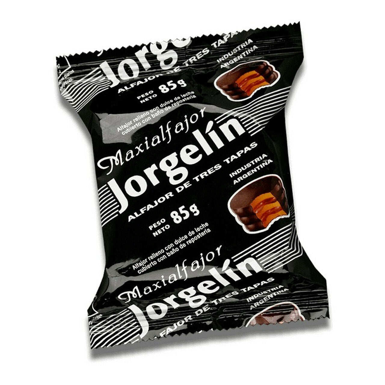 Alfajor Chocolate Negro Triple JORGELIN- ( 95 gr 3.25Oz) San Telmo Market, Argentine Grocery & Restaurant, We Ship All Over USA and CANADA