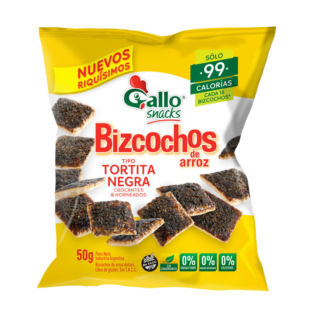 Bizcochitos de Arroz Tortita Negra/ Rice Biscuits with black sugar  GALLO - (50 Gr 1.76 Oz) San Telmo Market, Argentine Grocery & Restaurant, We Ship All Over USA and CANADA