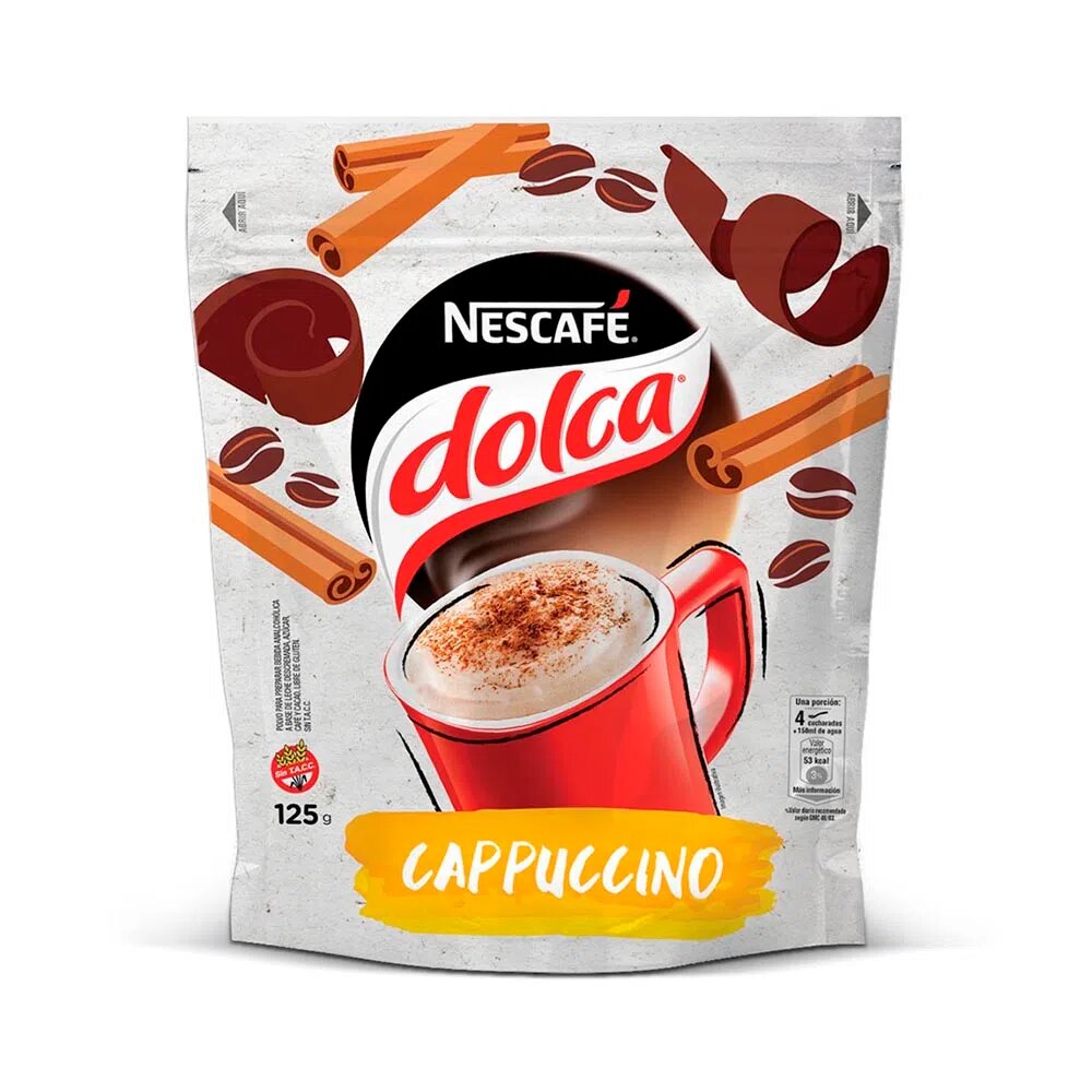 Cappuccino mix NESCAFE DOLCA 125 gr San Telmo Market, Argentine Grocery & Restaurant, We Ship All Over USA and CANADA