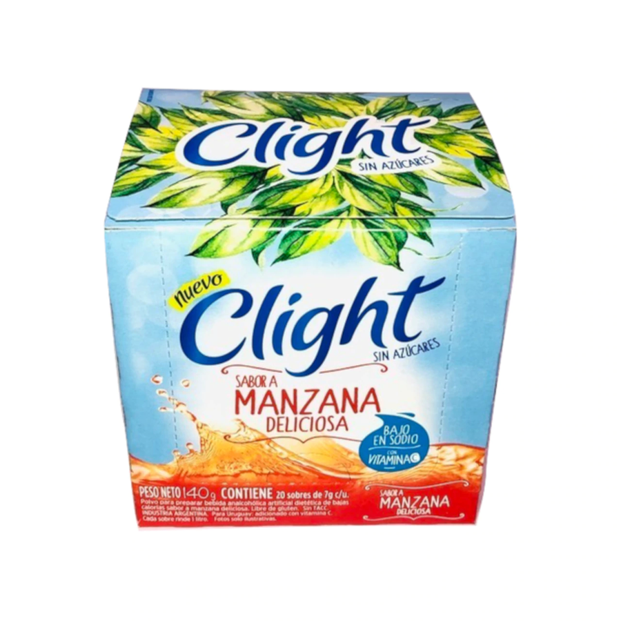 Jugo en Polvo sabor Manzana / Apple Powdered Drink CLIGHT - (20 sobres / 20 sachets) San Telmo Market, Argentine Grocery & Restaurant, We Ship All Over USA and CANADA