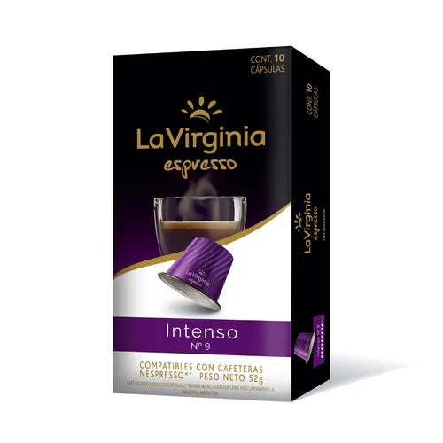 Cafe Intenso  / Intense Coffee Espresso-  LA VIRGINIA (10 capsulas-pods) San Telmo Market, Argentine Grocery & Restaurant, We Ship All Over USA and CANADA