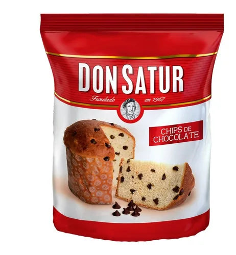Pan Dulce con Chips / Sweet Panettone with Chocolate Chips - DON SATUR (400 Gr 14.1 Oz) San Telmo Market, Argentine Grocery & Restaurant, We Ship All Over USA and CANADA