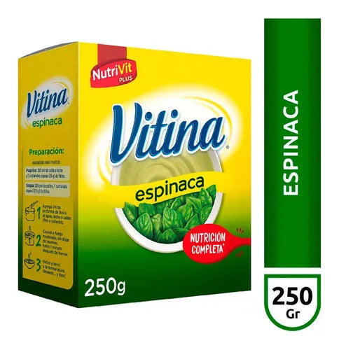 Vitina NutriVit Plus Trigo Semola y Espinaca / Wheat Semoline & Spinach Meal with vitamins ( 250 Gr 0.55Lb) San Telmo Market, Argentine Grocery & Restaurant, We Ship All Over USA and CANADA