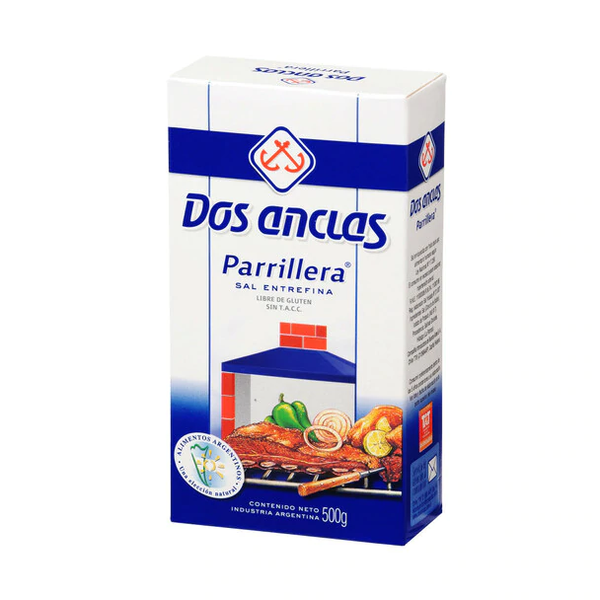 Sal Parrillera entrefina / Argentinian Barbecue Salt Medium ground - Dos Anclas ( 500 gr  1.1 Lb)