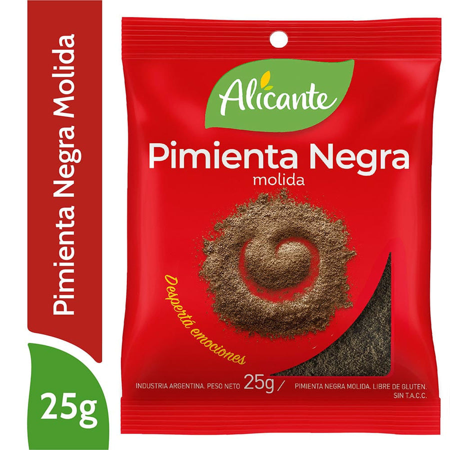 Pimienta Negra Molida - Black Pepper Powder ALICANTE - (25 Gr 0.86 Oz) San Telmo Market, Argentine Grocery & Restaurant, We Ship All Over USA and CANADA