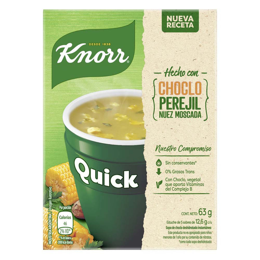 Sopa Quick de Choclo / Corn Knorr - (Paquete 5U x 50 gr/1.76Oz) San Telmo Market, Argentine Grocery & Restaurant, We Ship All Over USA and CANADA