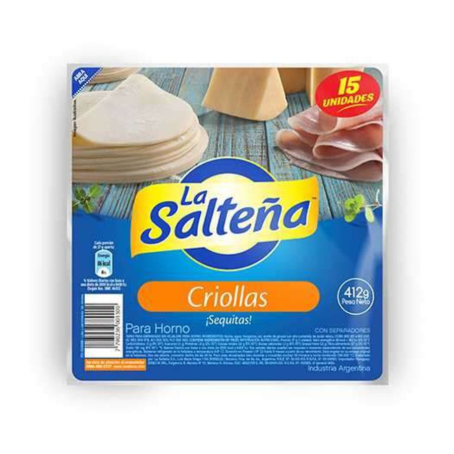 Tapas de Empanadas Criolla / Empanadas Dough Disk - La Salteña (15 Units x 30 gr - 1.05Oz )
