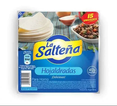 Tapas de Empanadas Hojaldre / Empanadas Dough Disk - La Salteña (15 Units x 30 gr - 1.05Oz )