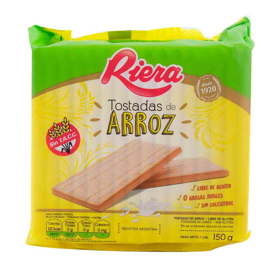 Galletas de arroz  / Rice Cracker GLUTEN FREE RIERA - (150gr 5.29Oz) San Telmo Market, Argentine Grocery & Restaurant, We Ship All Over USA and CANADA