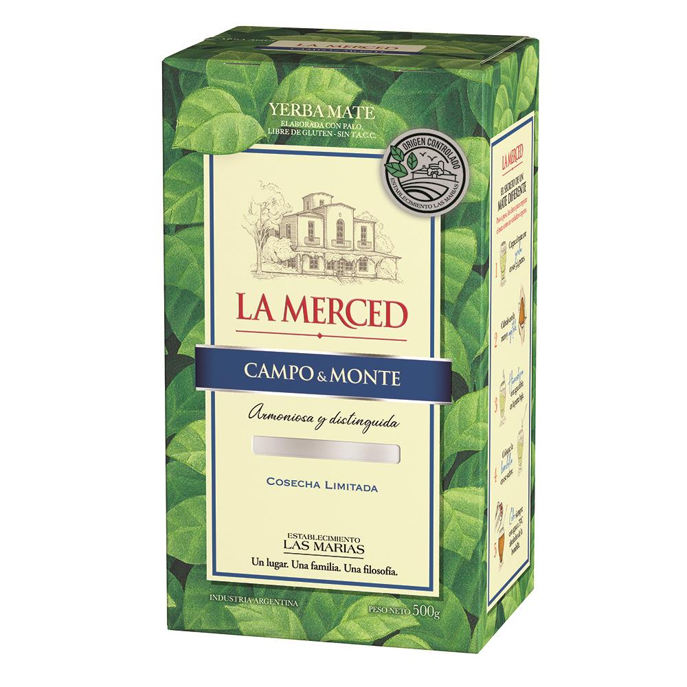 Yerba Mate Campo & Monte LA MERCED - ( 500 gr 1.1 Lb) San Telmo Market, Argentine Grocery & Restaurant, We Ship All Over USA and CANADA