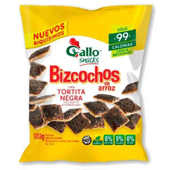 Bizcochitos de Arroz Tortita Negra/ Rice Biscuits with black sugar Gallo - (100 Gr 3.52 Oz)