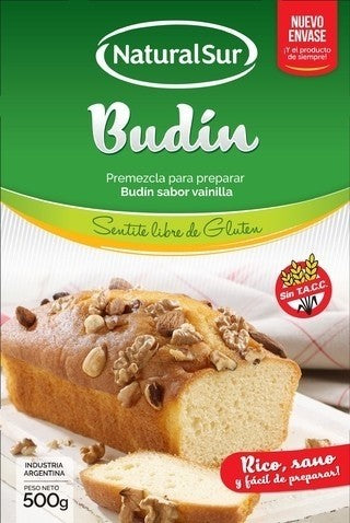Pre Mezcla Budin SIN TACC / Pudin Pre mix Flour GLUTEN FREE NATURAL SUR- (500gr 1.1Lb)