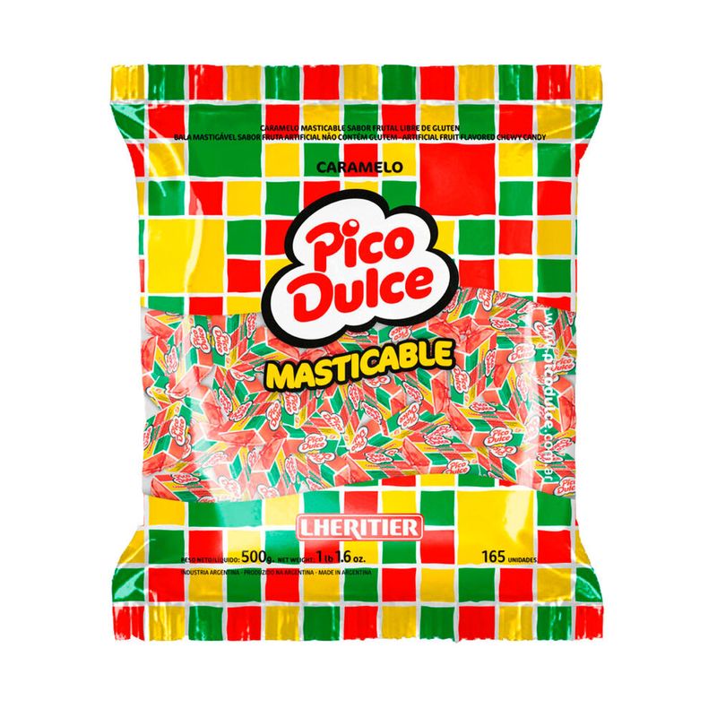 Caramelos Masticables / Fruit Soft Candy PICO DULCE - ( 500 gr 1.1 Lb) San Telmo Market, Argentine Grocery & Restaurant, We Ship All Over USA and CANADA