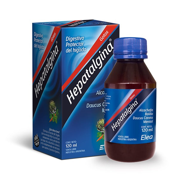 Digestivo Natural Extracto de Alcaucil, Menta, Boldo y Zanahoria / Digestive Natural Herbal Extract Artichoke, Boldo, Daucus Carota, Menthol Extract HEPATALGINA(45 ml / 1.52 oz) San Telmo Market, Argentine Grocery & Restaurant, We Ship All Over USA and CANADA