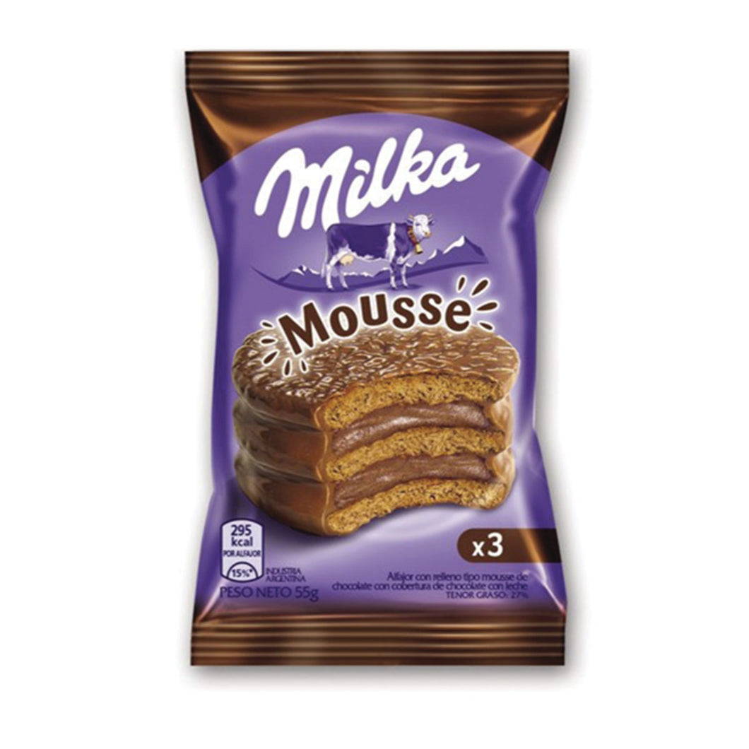 Alfajor de Chocolate Mousse / Mousse Chocolate Alfajor MILKA - (55 gr - 2 Oz)