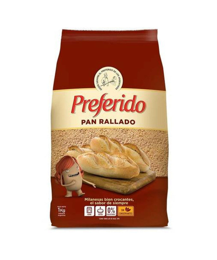 Pan Rallado Tradicional / Traditional Breadcrumbs PREFERIDO - (1 kg- 2.2 Lb) San Telmo Market, Argentine Grocery & Restaurant, We Ship All Over USA and CANADA