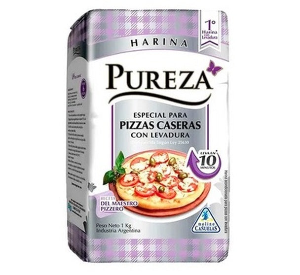 Pre mezcla para pizza / Pre Mix Flour for  Pizza PUREZA - (1 kg 2.2 Lb) San Telmo Market, Argentine Grocery & Restaurant, We Ship All Over USA and CANADA