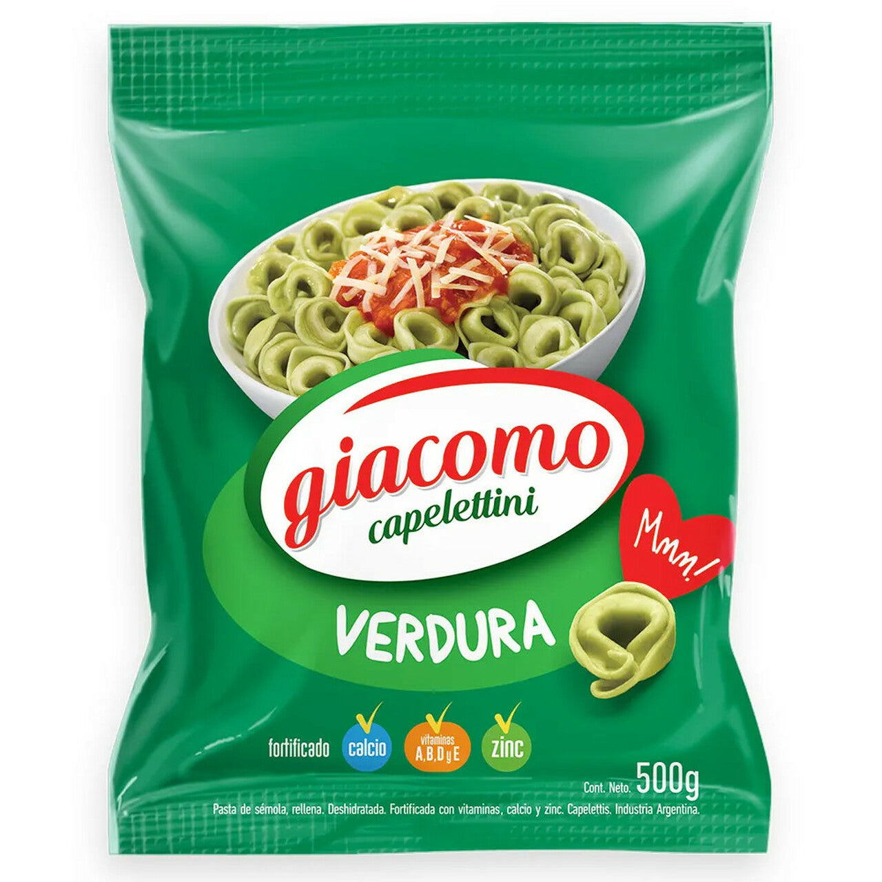 Capelettini Espinaca Y Queso / Spinach & Cheese Dry Pasta  GIACOMO  - ( 500 gr 1.1 Lb)